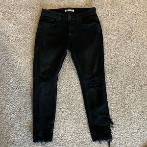 Black Zara jeans with button fly